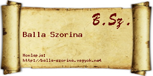 Balla Szorina névjegykártya